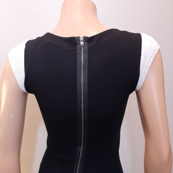 French Connection Bodycon Dress Color Block Cap Sleeve Vneck Fitted Size 0 - Picture 11 of 15